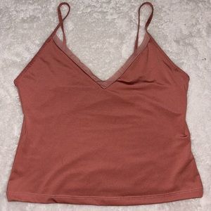 ZARA, SIZE L, Rose colored tank, with a shear trim